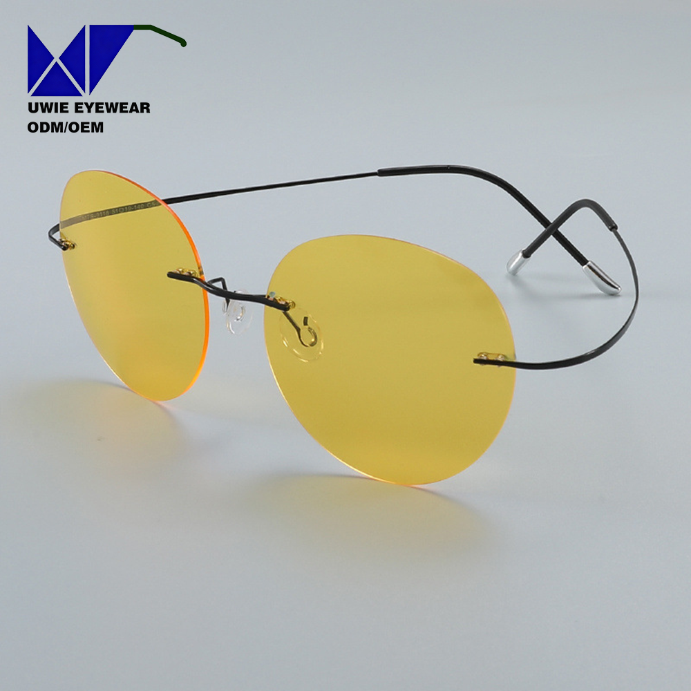 SIZE 51-19-140 Custom OEM Titanium Rimless Optical Frame UV400 Polarized for Unisex Adults Fast Sample Service