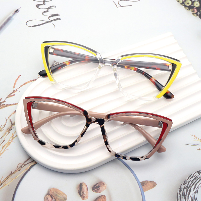 Wholesale Cheap Cat Eye Anti Blue Blocking Filter PC Eyeglasses Diamond Plastic Computer Glasses for Women's Eye Protection