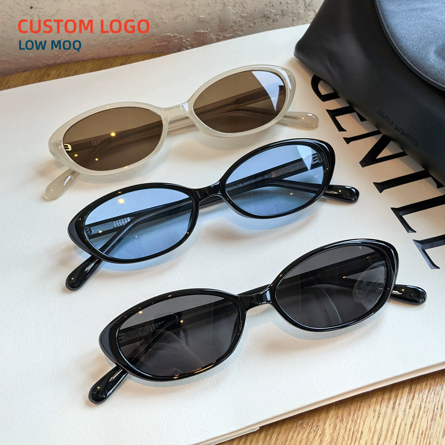 Retro Narrow Oval Polarized Sunglasses Women Vintage Small Cat Eye Sunglasses Custom Logo Y2K Female Sun Glasses Wholesale Bulk