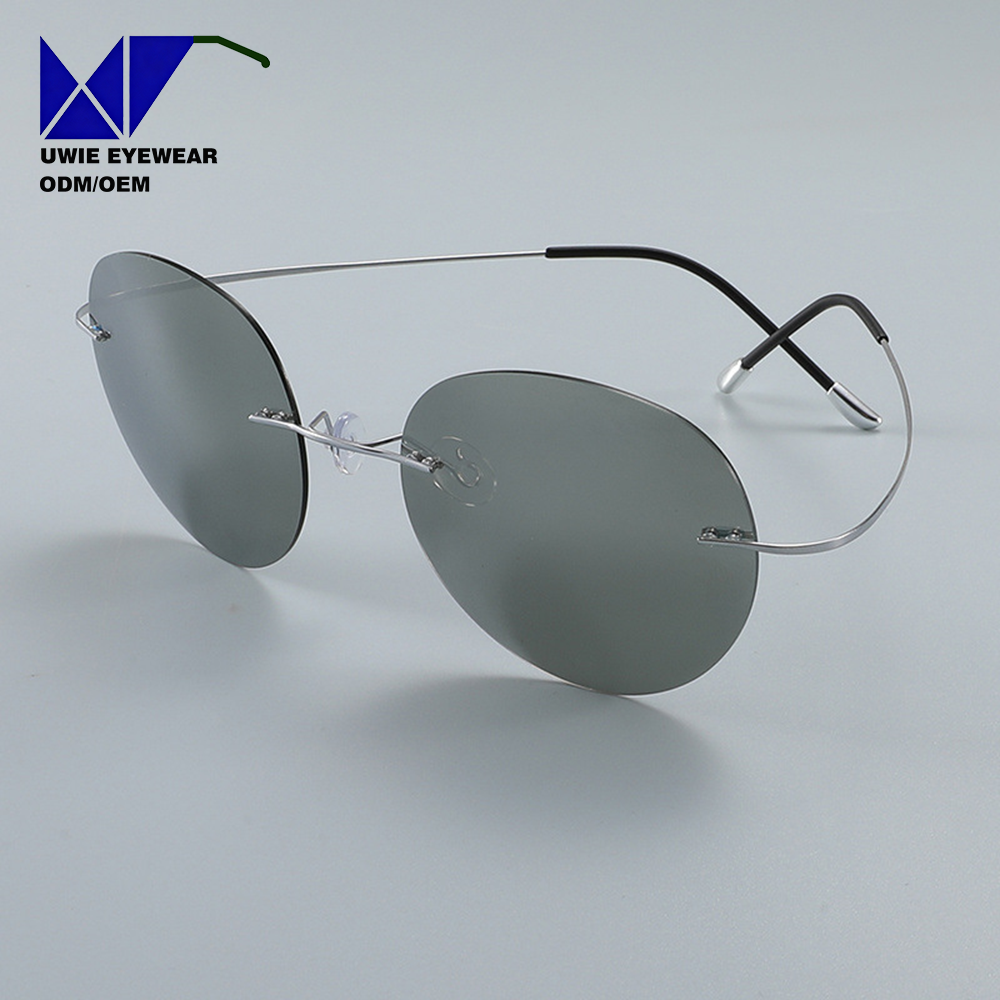 SIZE 51-19-140 Custom OEM Titanium Rimless Optical Frame UV400 Polarized for Unisex Adults Fast Sample Service
