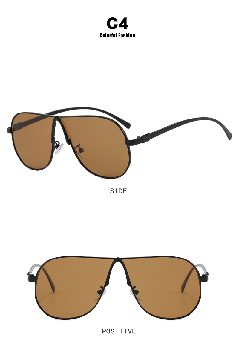 Retro 70s Pilot Teardrop Shield Wrap Around Oversized Metal UV400 Polarized Luxury Driving Sunglasses Men Glasses Sunglasses