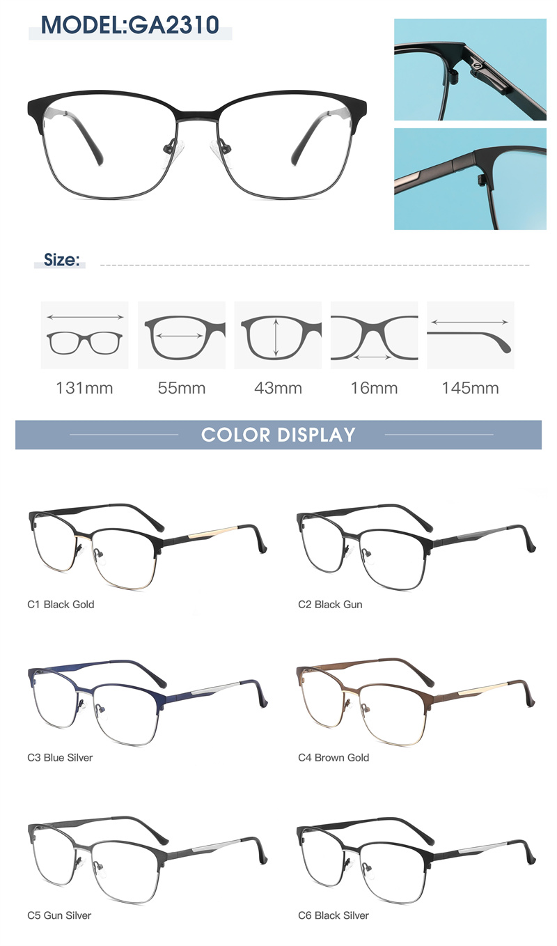 Metal Eyeglass Frame Detail 3