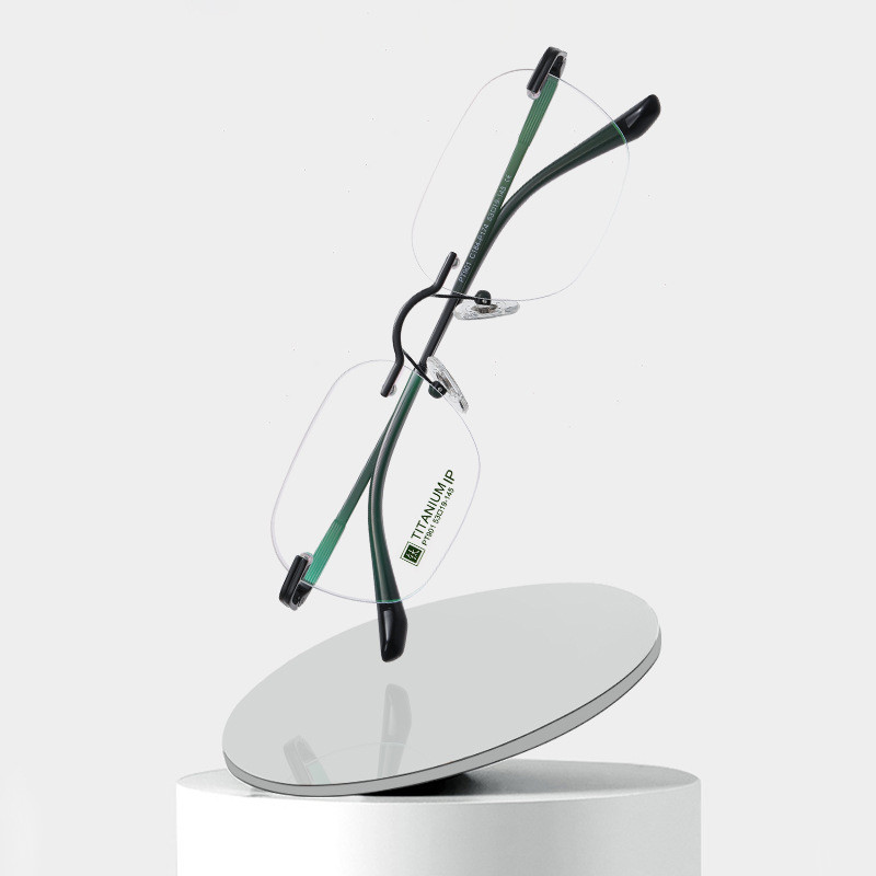 OEM logo Wholesale Titanium Frames Rimless Flexible Optical Frame Prescription Spectacle Optical Frames Glasses Eye Glasses