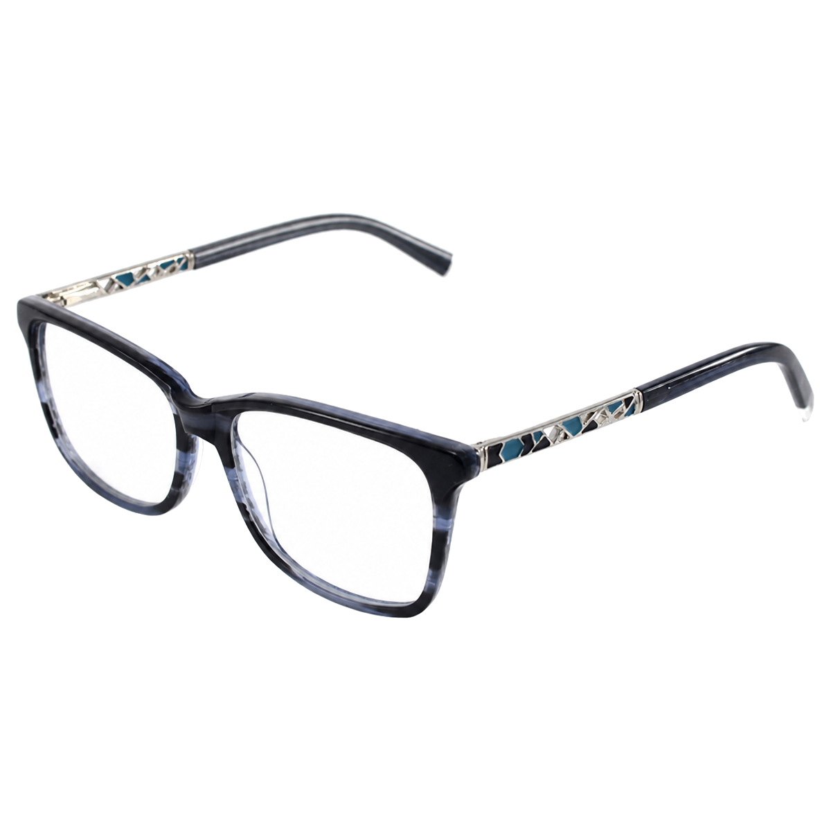 Fashion Gray Black Acetate Two-tone Square Eyeglass Frames Optical Frames Browlin Modern Unisex Eyewear Wholesale OEM LOGO