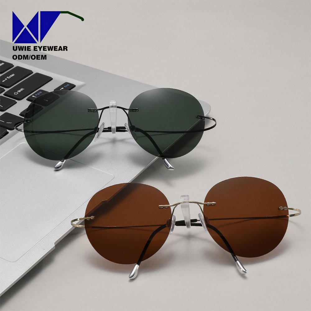 SIZE 51-19-140 Custom OEM Titanium Rimless Optical Frame UV400 Polarized for Unisex Adults Fast Sample Service