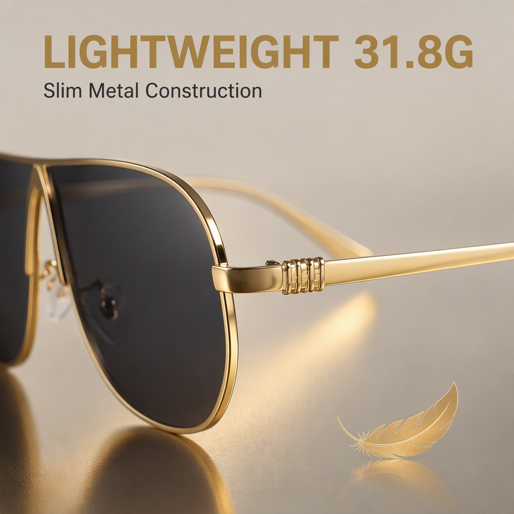 Retro 70s Pilot Teardrop Shield Wrap Around Oversized Metal UV400 Polarized Luxury Driving Sunglasses Men Glasses Sunglasses