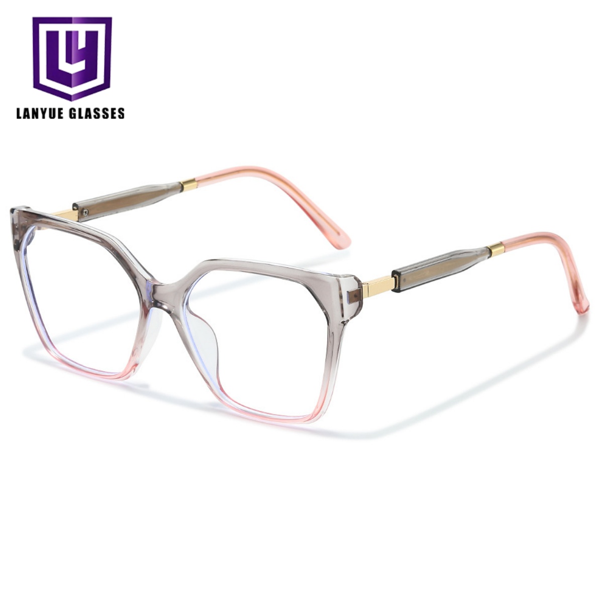 Oversized Square Geometric Modern Fashion Eyewear Trendy Style Accessory Anti Blue Light Spectacle Optical Eyeglass Frames
