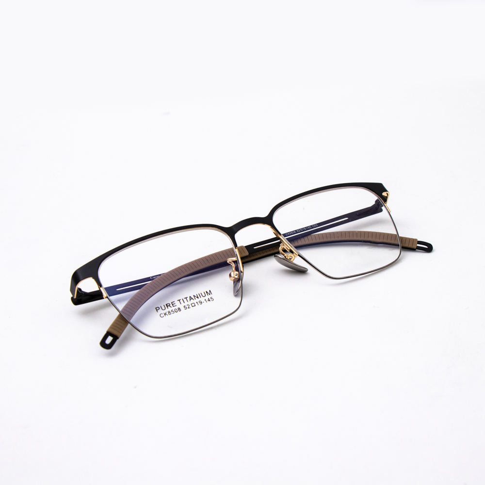 Unisex Fashionable Optic Quality Pure Titanium Lightweight Full-Rim Square Reading Glasses Frame Blue Black Wholesale Price