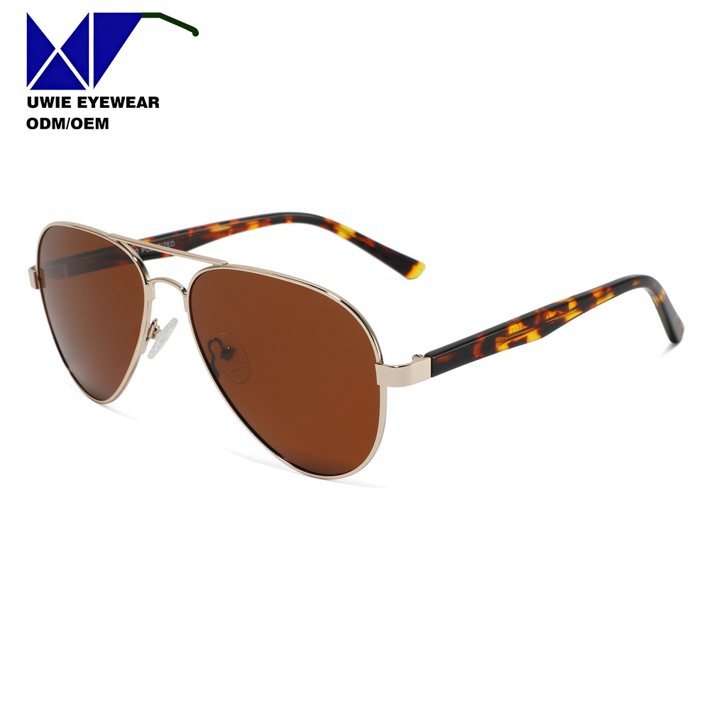 Size 57-18-138 Custom OEM Metal Aviator Sunglasses UV400 Polarized for Unisex Adults Factory Direct Supplier