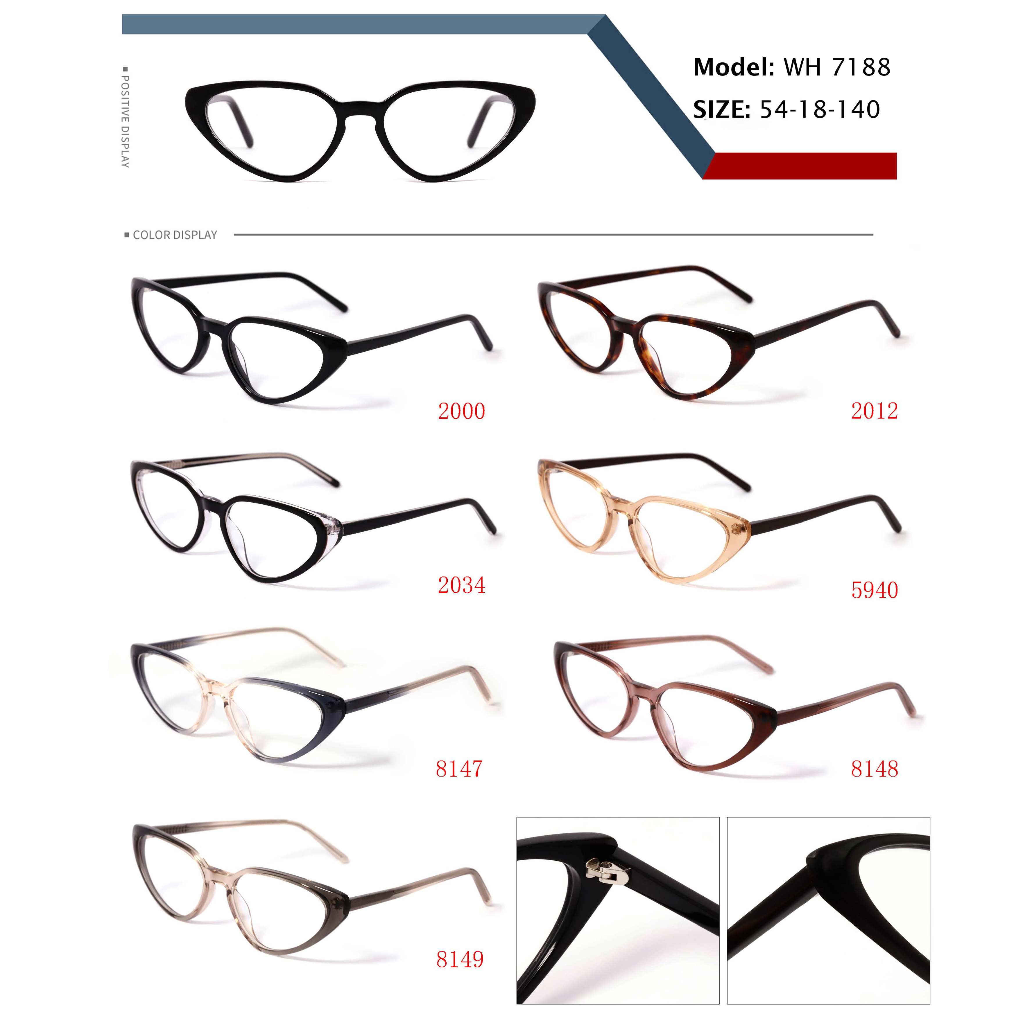 Cat Eye Acetate Sunglasses Frame Imported Acetate Custom Logo OEM ODM Wholesale Bulk Supply Assorted Colors