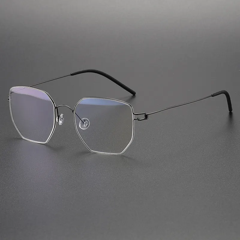 Esben Wholesale Handmade Unisex Retro square Pure Titanium Acetate Optical Eyewear Eyeglasses Spectacle Full Frame in Stock