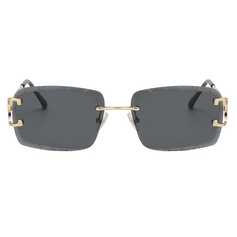 OEM ODM Mental Luxury Men's Rimless Sunglasses Fashion Colorful Square Polarized Lenses Wholesale UV400 Eyeglasses Unisex