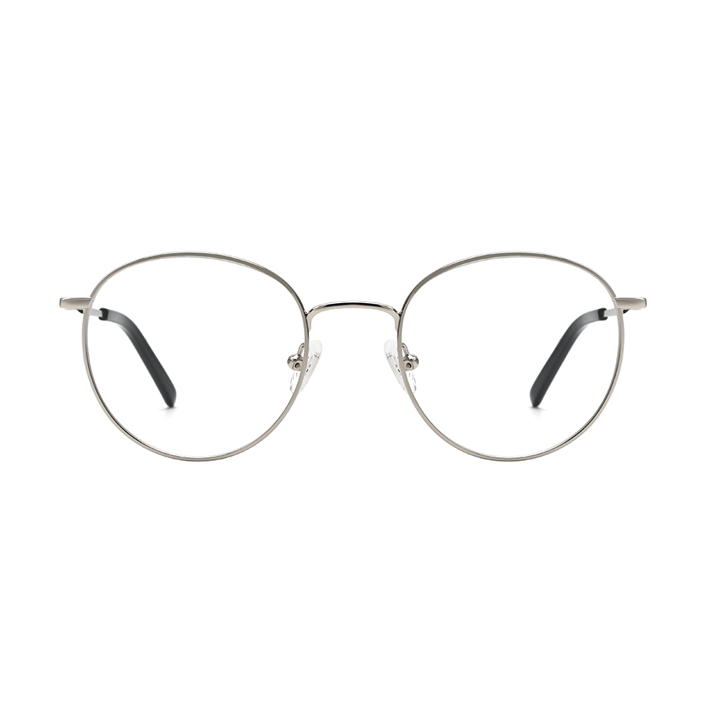 Newest Custom Logo OEM Service Round Shape Metal Framework Clear PC Lens High End Fashionable Unisex Eyewear Optical Frame