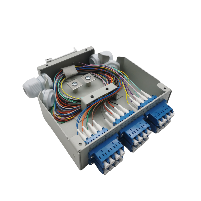 12 24 Core LC Quad Port DIN Rail Fiber Optic Distributor Fiber Optic Distributor Box Selection Box Fiber Optic Equipment
