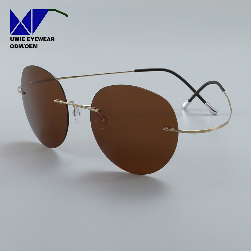 SIZE 51-19-140 Custom OEM Titanium Rimless Optical Frame UV400 Polarized for Unisex Adults Fast Sample Service