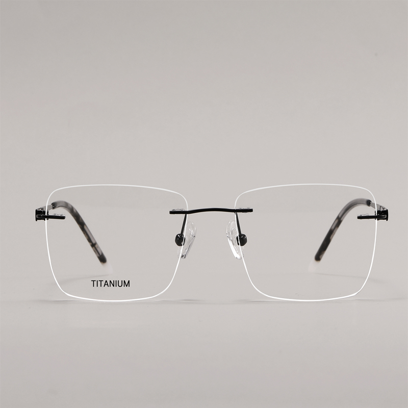 FEROCE Wholesale Fashion Eyeglasses Luxury Square Rimless Lightweight High Quality Pure Titanium Frameless New Optical Frames