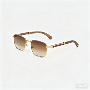 Designer Luxury Small Frame Vintage Metal Sunglasses