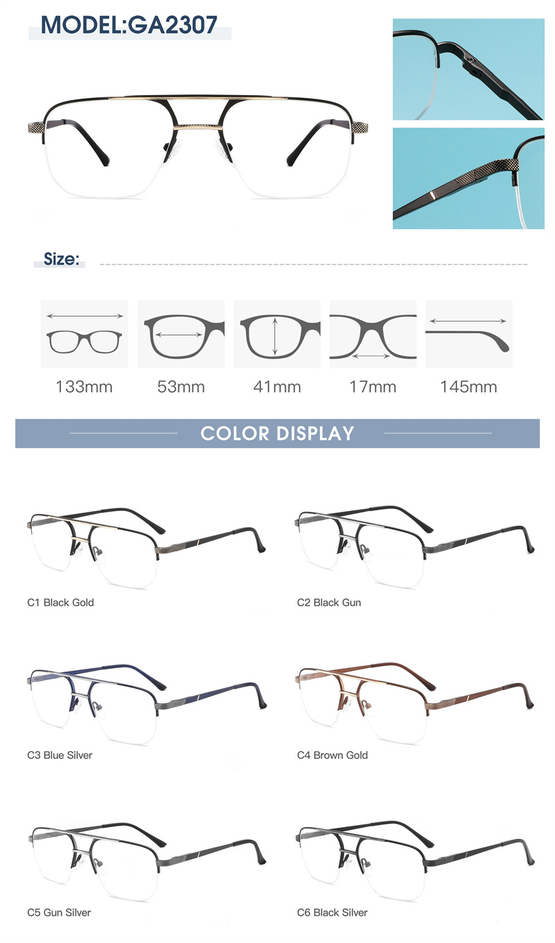Metal Eyeglass Frame Detail 1