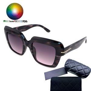 Wholesale Luxury Premium Women & Men Designer Black Sunglasses Custom Logo Square UV400 Travel Sun Glasses
