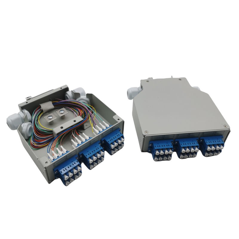 12 24 Core LC Quad Port DIN Rail Fiber Optic Distributor Fiber Optic Distributor Box Selection Box Fiber Optic Equipment