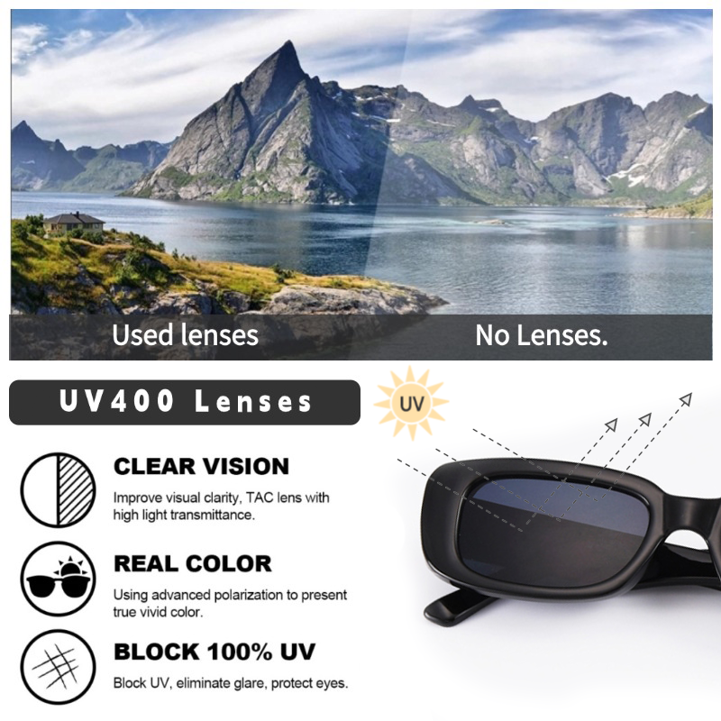 Custom Square Rectangular Sunglasses Women OEM ODM Logo UV400 PC Frame Low MOQ Factory Wholesale