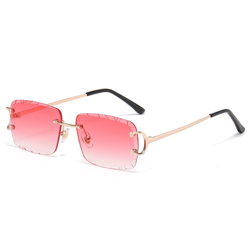 OEM ODM Mental Luxury Men's Rimless Sunglasses Fashion Colorful Square Polarized Lenses Wholesale UV400 Eyeglasses Unisex