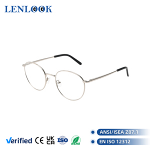 Round Shape Metal Framework Clear PC Lens Eyewear Optical Frame
