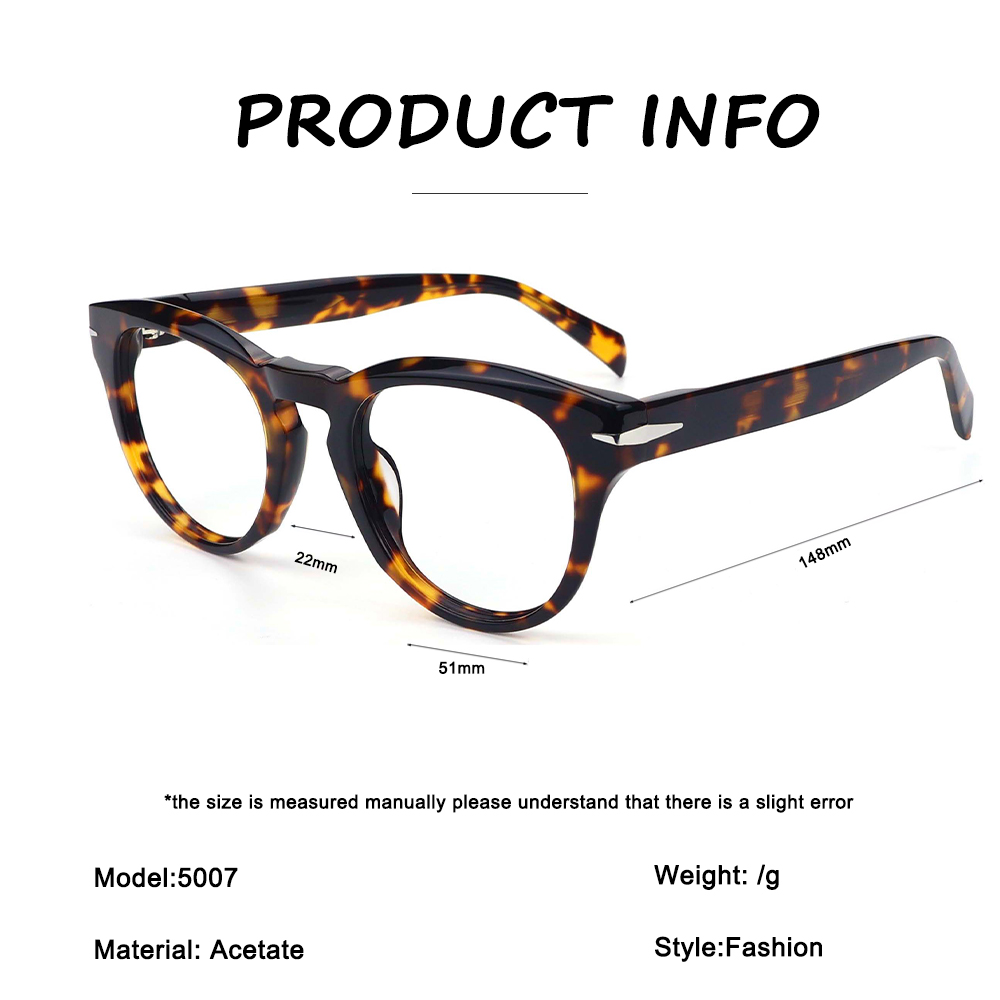 High Quality Circular Design Acetate Optical Frame Wholesale Computer Eyeglasses Manufacturer in China Custom Logo Spectacles