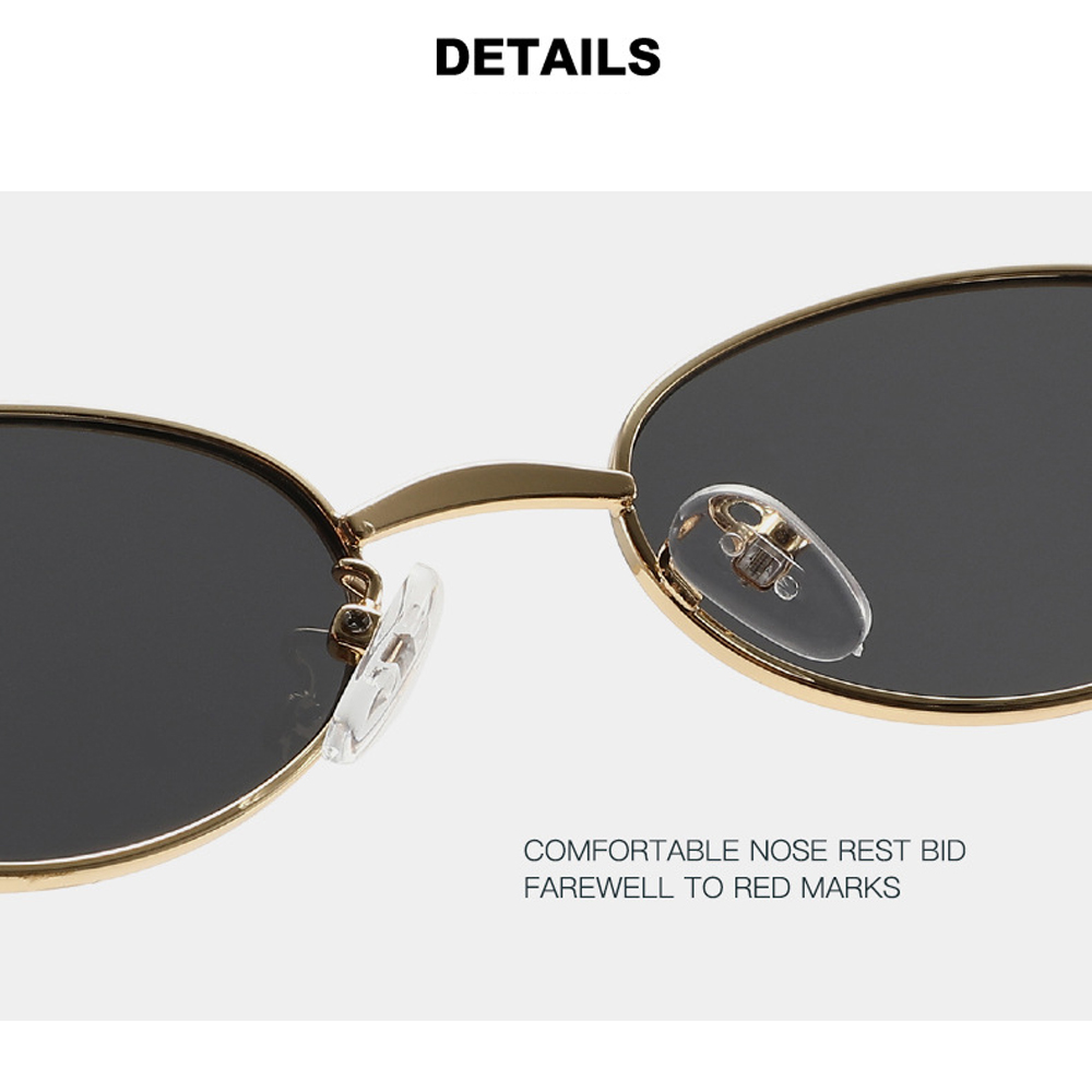 Custom Logo Low MOQ Metal Oval Sunglasses Vintage Retro Small Frame Sun Glasses Fashion Unisex Wholesale Bulk UV400