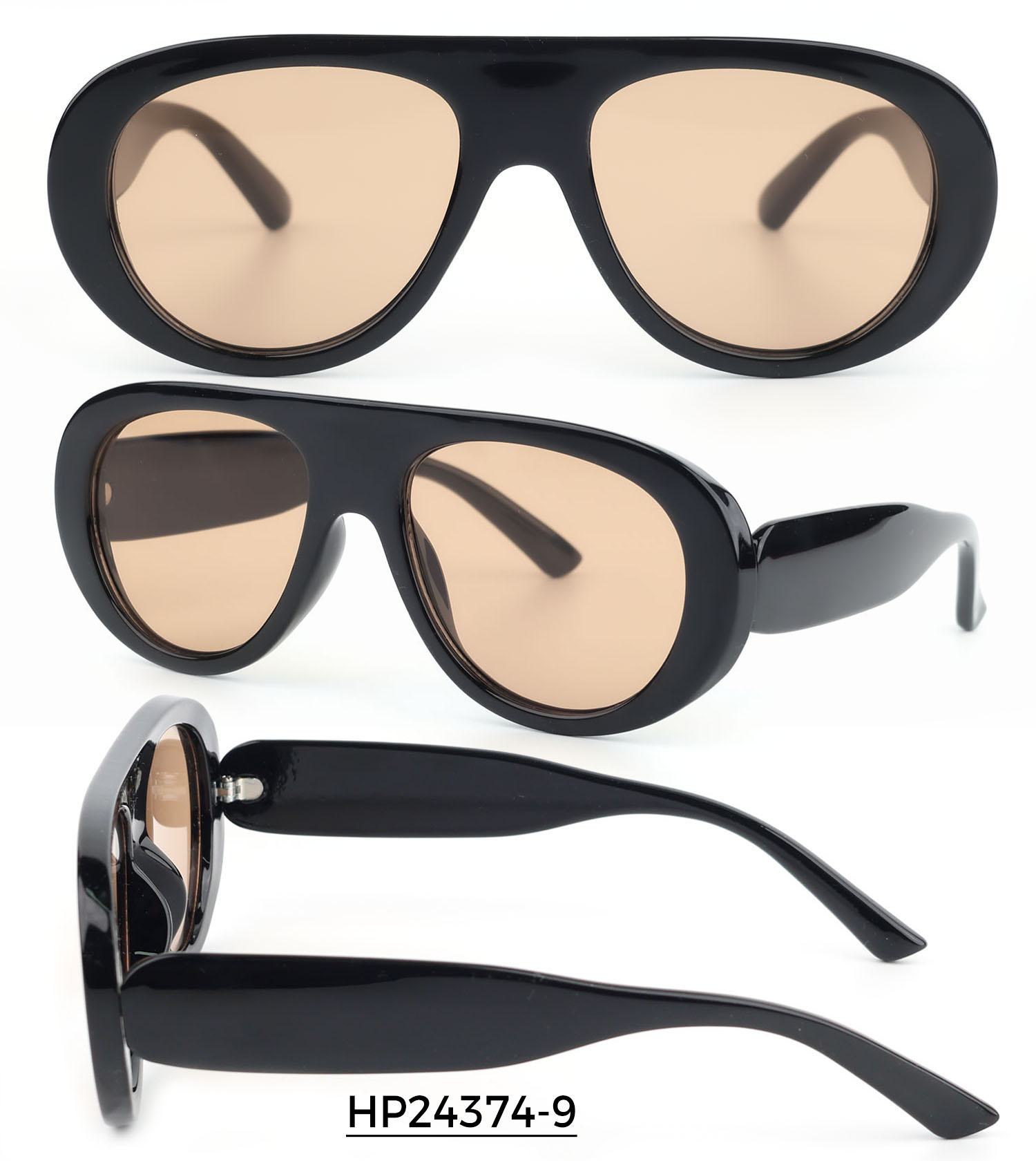 HP24374 OEM UV400 Fashion Sun Glasses 2026 Trendign Eyewear Manufacturer Oversized Custom Logo Sunglasses for Men and Women