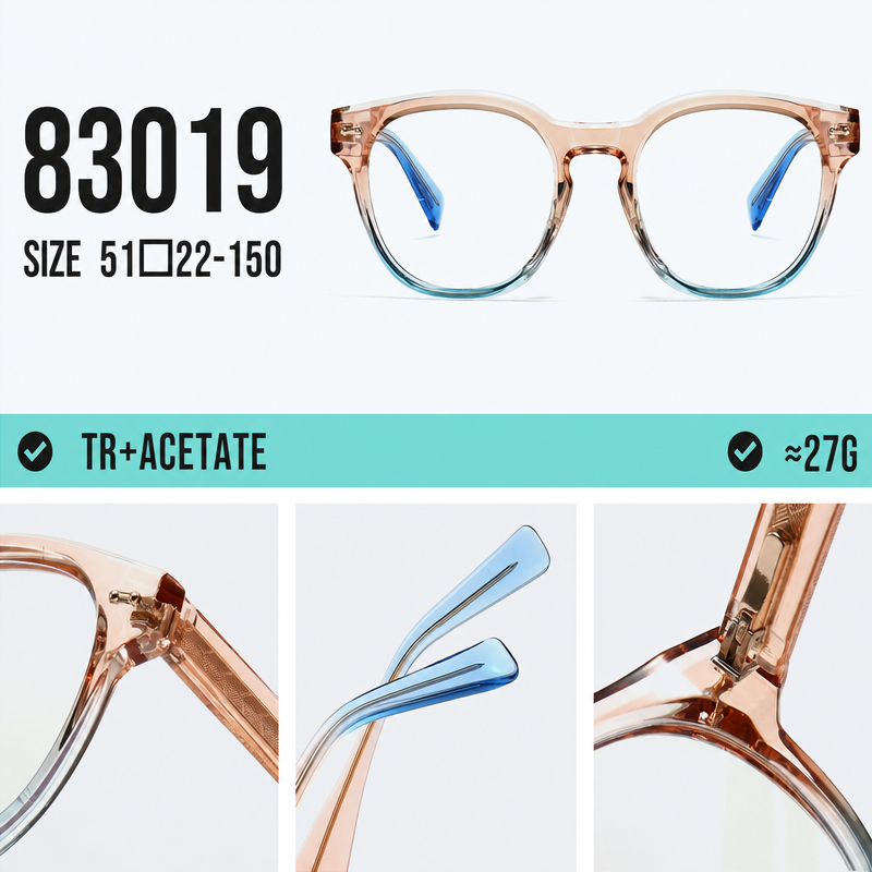Acetate TR90 Optical Eyeglass Frames Unisex Lightweight Durable Eyewear Wholesale Supplier Custom Logo OEM Service