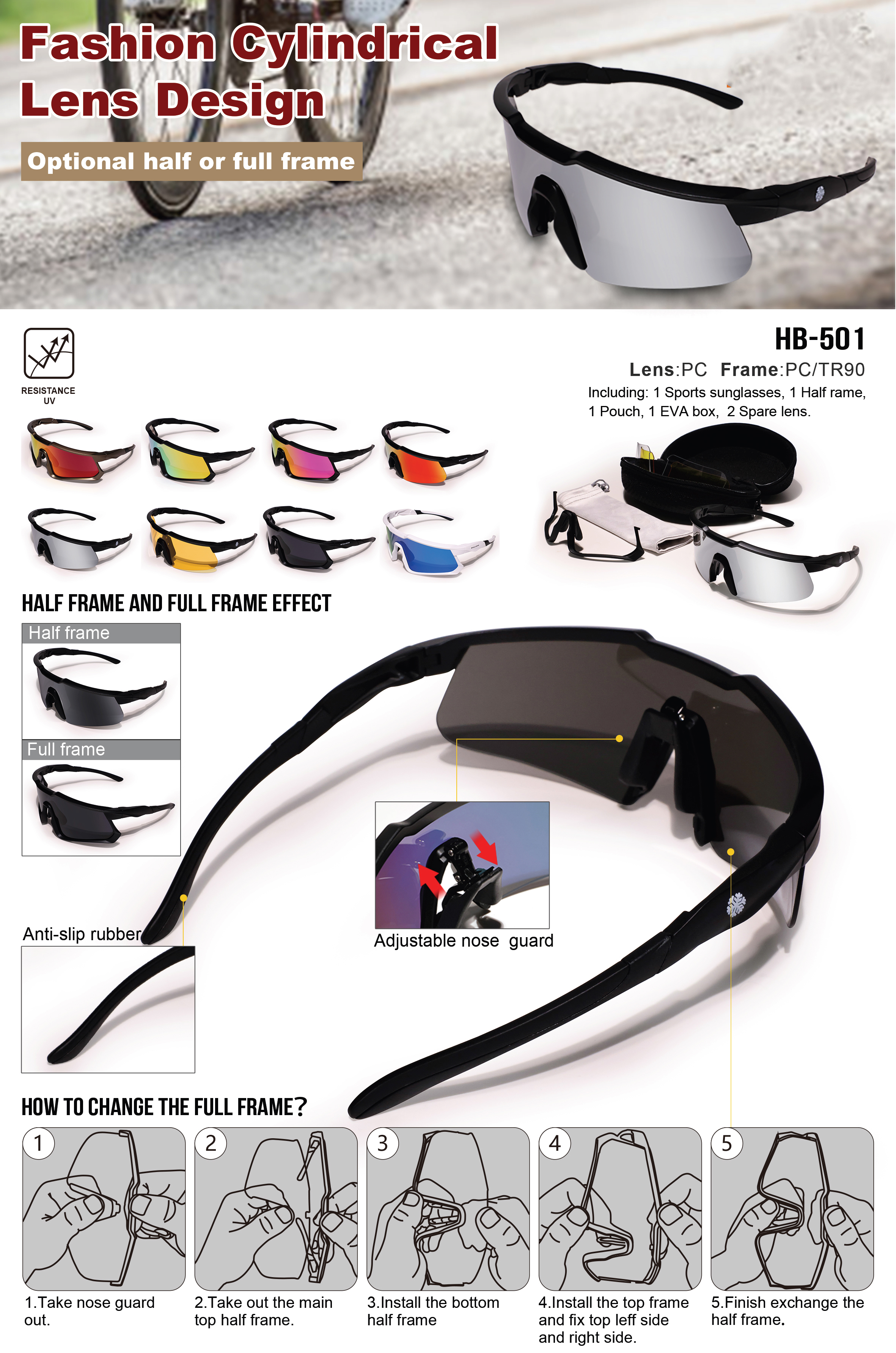 Sports sunglasses features