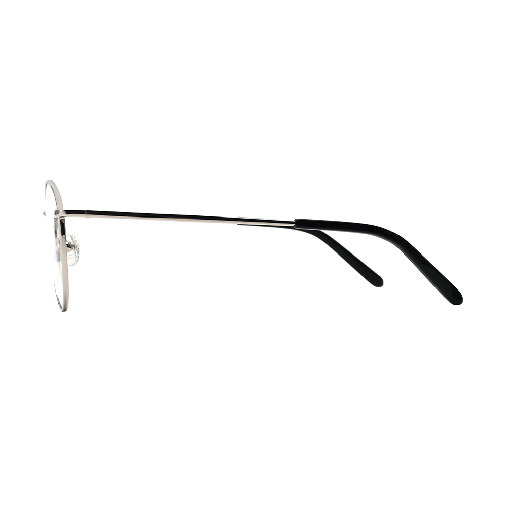 Newest Custom Logo OEM Service Round Shape Metal Framework Clear PC Lens High End Fashionable Unisex Eyewear Optical Frame
