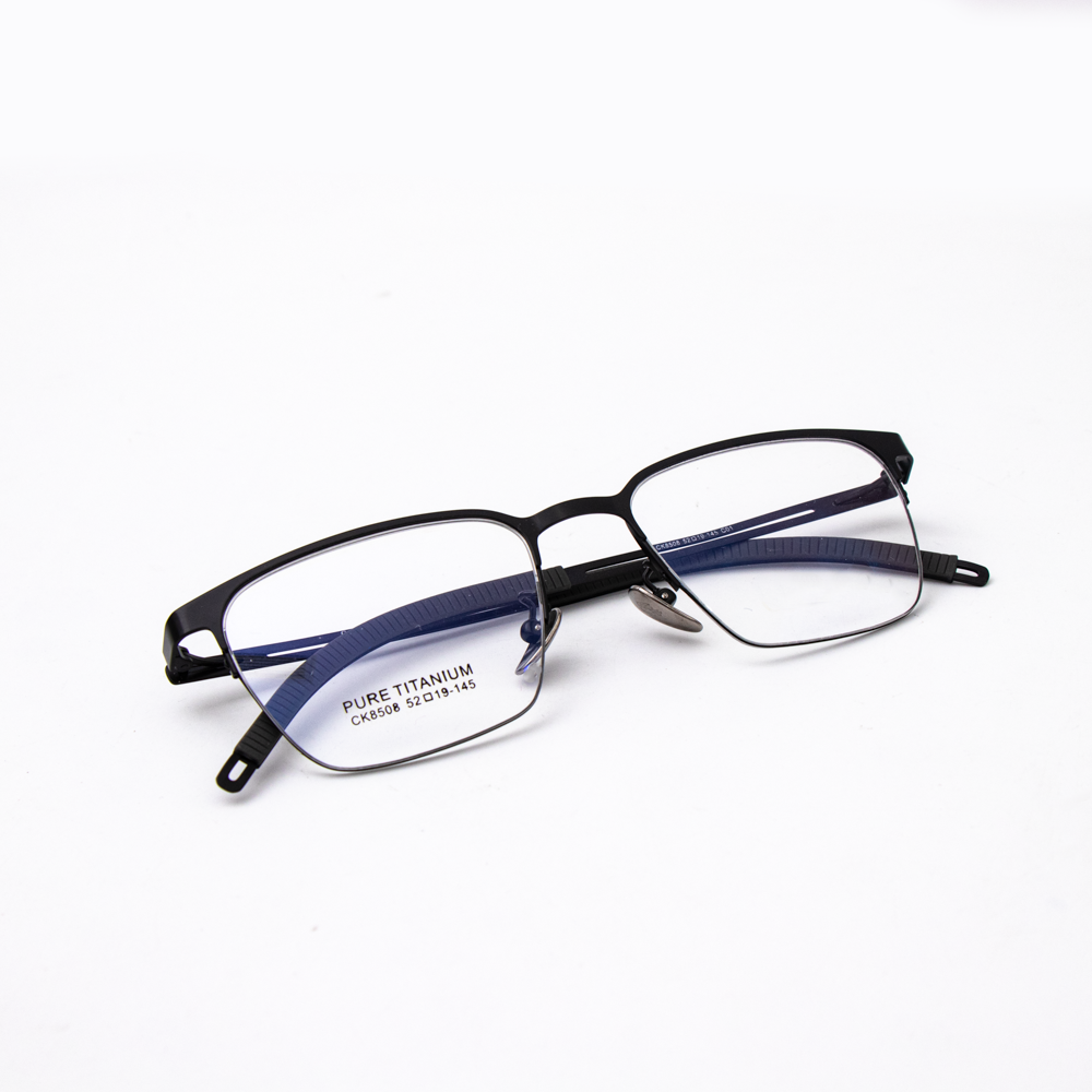 Unisex Fashionable Optic Quality Pure Titanium Lightweight Full-Rim Square Reading Glasses Frame Blue Black Wholesale Price