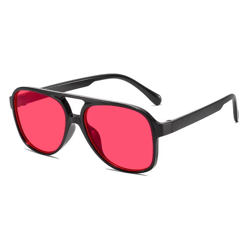 2025 Promotion Gift Fashion Pilot Sunglasses Women Vintage Double Bridges Yellow Lens Sunglasses Female Shades Aviation Glasses