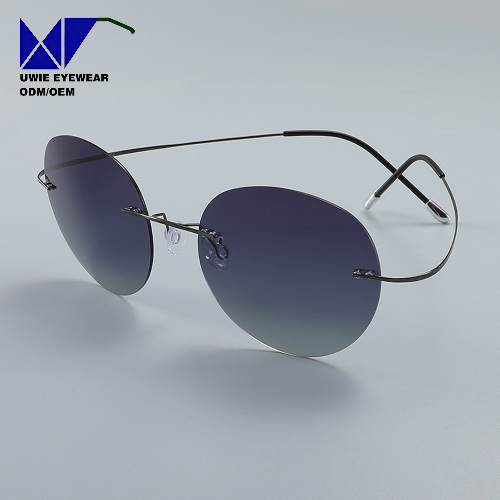 SIZE 51-19-140 Custom OEM Titanium Rimless Optical Frame UV400 Polarized for Unisex Adults Fast Sample Service