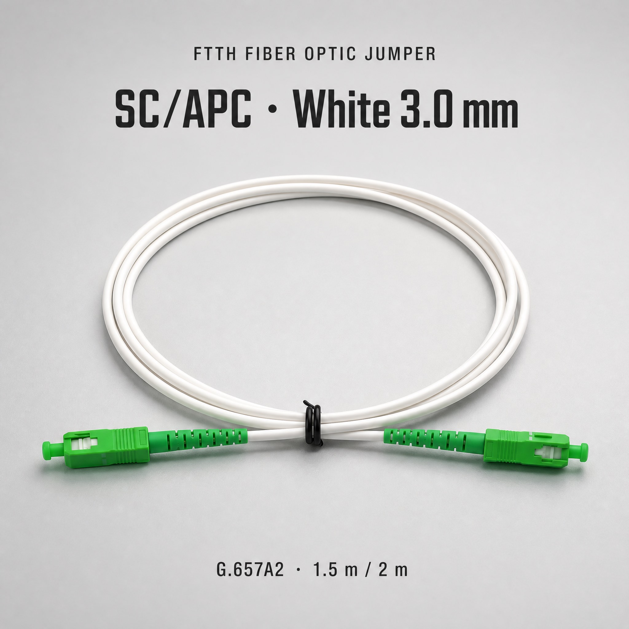 FTTH 3.0mm G657A2 White Optic Fiber Cable Jumper 1.5m 2m SCAPC Cordon De Raccordement Fibre Optique Communication Cables