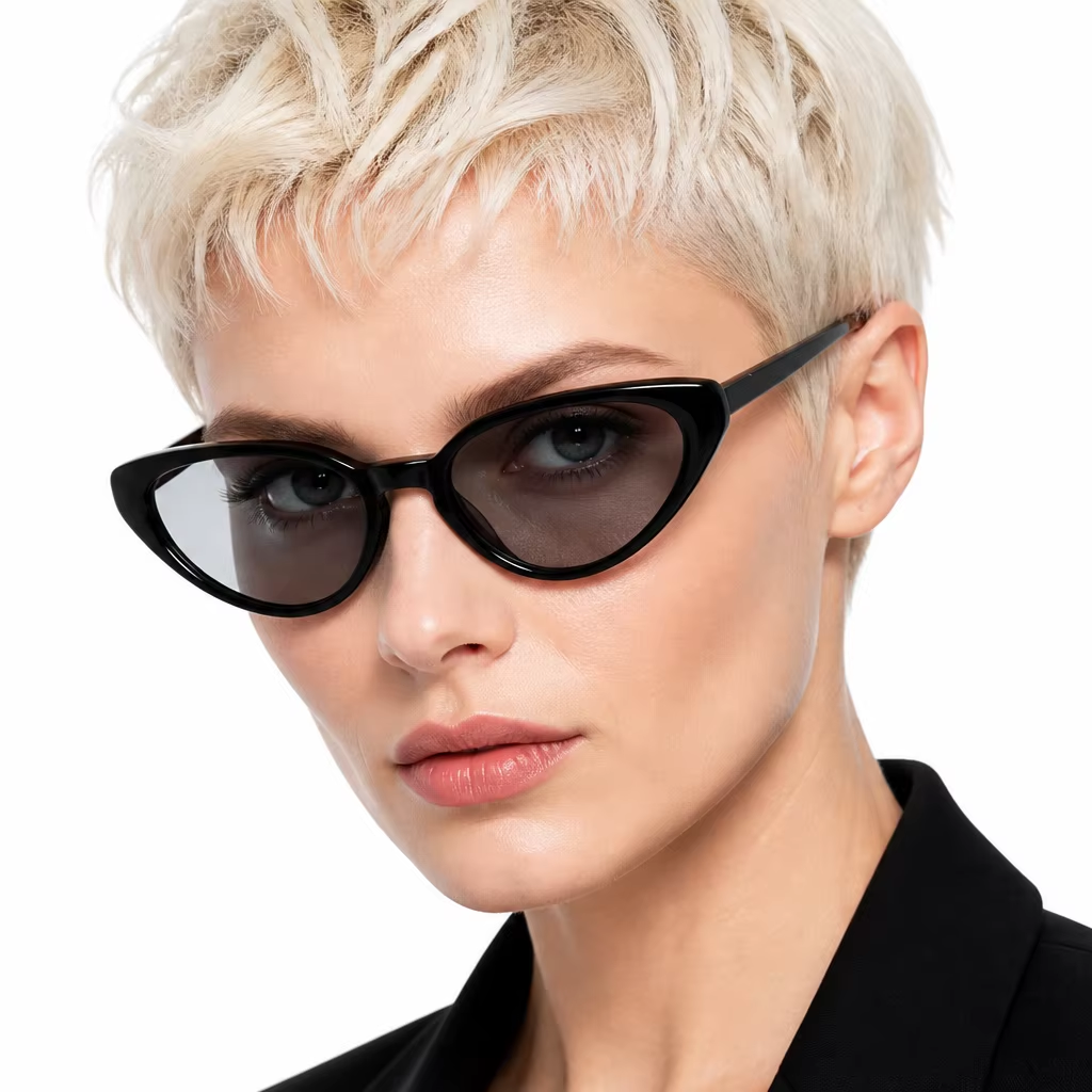 Cat Eye Acetate Sunglasses Frame Imported Acetate Custom Logo OEM ODM Wholesale Bulk Supply Assorted Colors