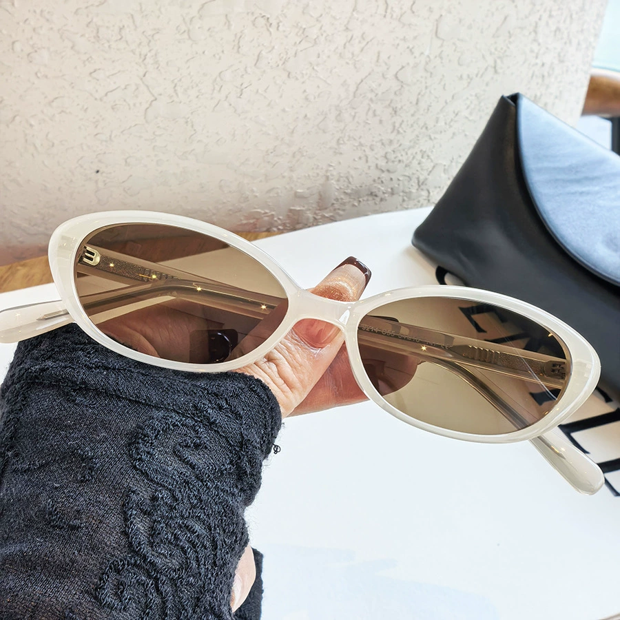 Retro Narrow Oval Polarized Sunglasses Women Vintage Small Cat Eye Sunglasses Custom Logo Y2K Female Sun Glasses Wholesale Bulk