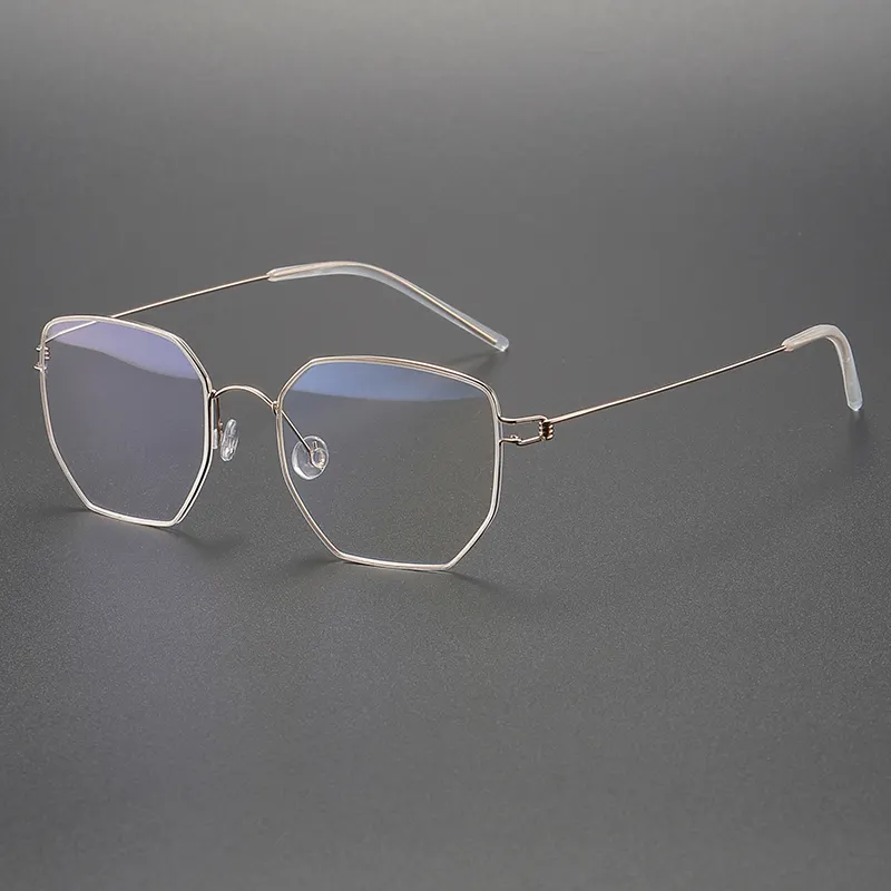 Esben Wholesale Handmade Unisex Retro square Pure Titanium Acetate Optical Eyewear Eyeglasses Spectacle Full Frame in Stock