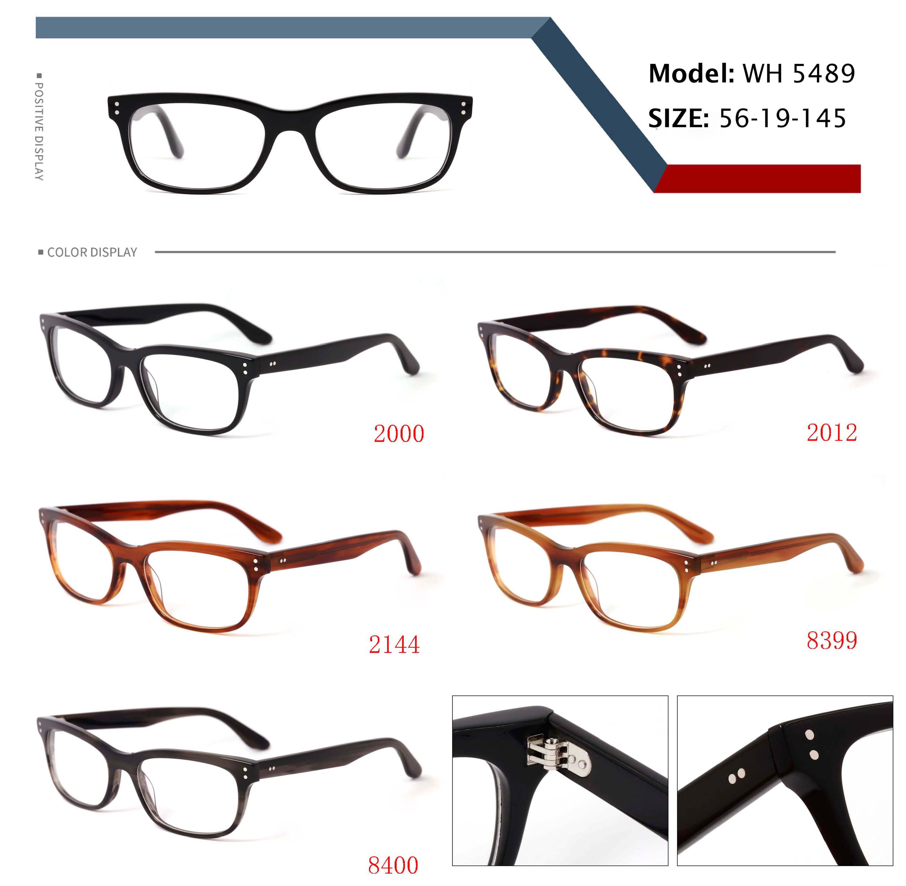 Acetate Optical Frame Rectangular Eyeglasses Frame Imported Acetate Daily Use Multi Color Custom Logo OEM ODM Wholesale