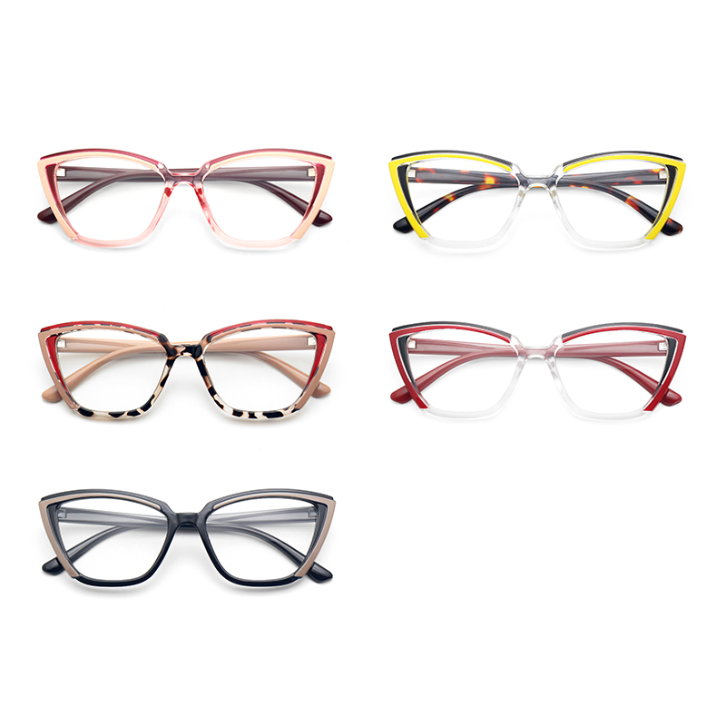 Wholesale Cheap Cat Eye Anti Blue Blocking Filter PC Eyeglasses Diamond Plastic Computer Glasses for Women's Eye Protection