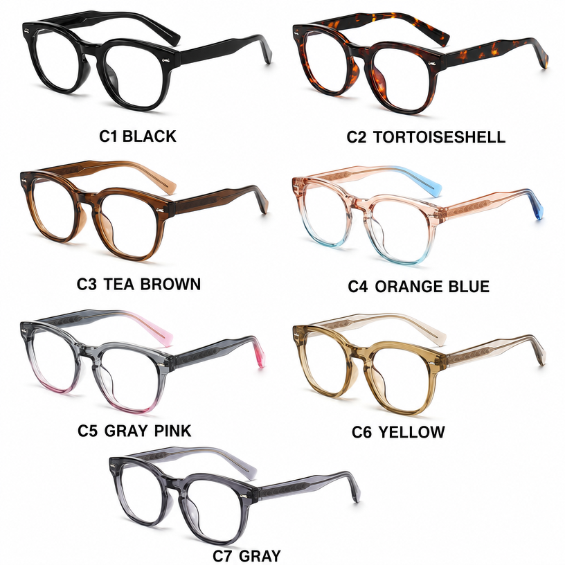 Acetate TR90 Optical Eyeglass Frames Unisex Lightweight Durable Eyewear Wholesale Supplier Custom Logo OEM Service