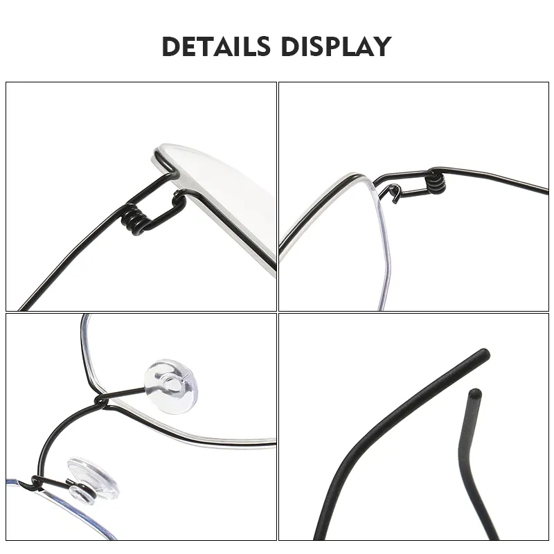 Esben Wholesale Handmade Unisex Retro square Pure Titanium Acetate Optical Eyewear Eyeglasses Spectacle Full Frame in Stock