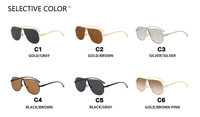 Retro 70s Pilot Teardrop Shield Wrap Around Oversized Metal UV400 Polarized Luxury Driving Sunglasses Men Glasses Sunglasses