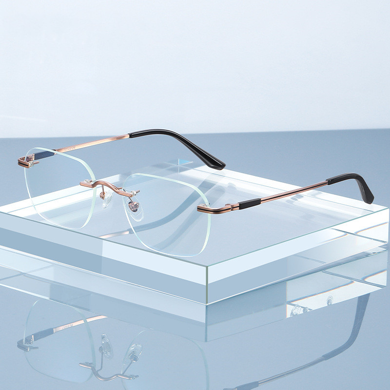 OEM logo Wholesale Titanium Frames Rimless Flexible Optical Frame Prescription Spectacle Optical Frames Glasses Eye Glasses