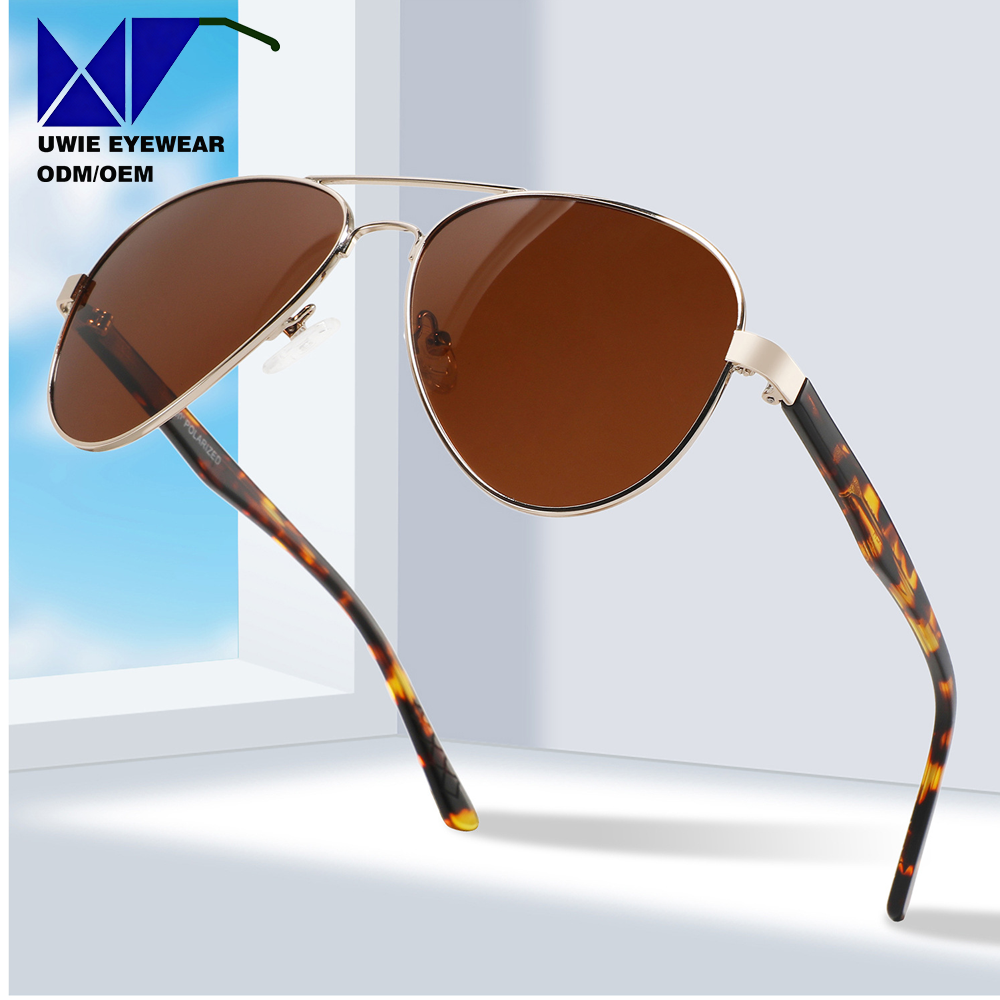 Size 57-18-138 Custom OEM Metal Aviator Sunglasses UV400 Polarized for Unisex Adults Factory Direct Supplier