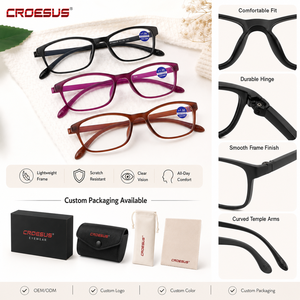 Multiple Diopter Options Square Reading Glasses
