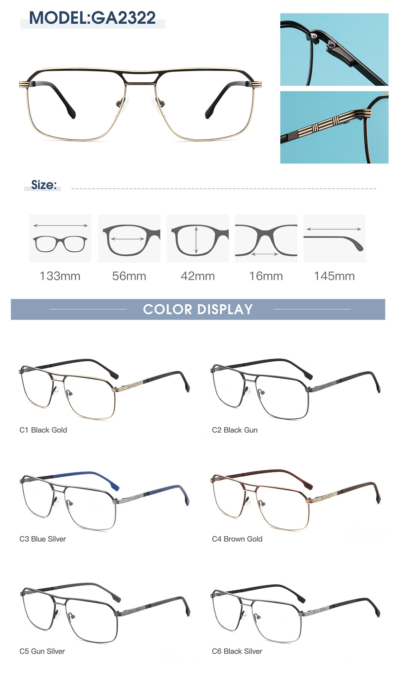 Metal Eyeglass Frame Detail 6