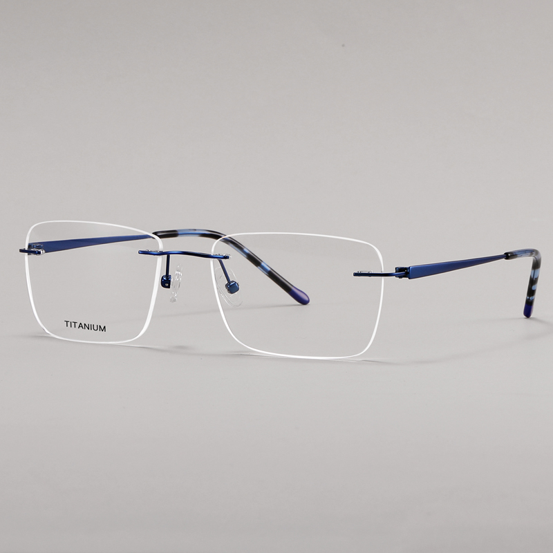 FEROCE Wholesale Fashion Eyeglasses Luxury Square Rimless Lightweight High Quality Pure Titanium Frameless New Optical Frames